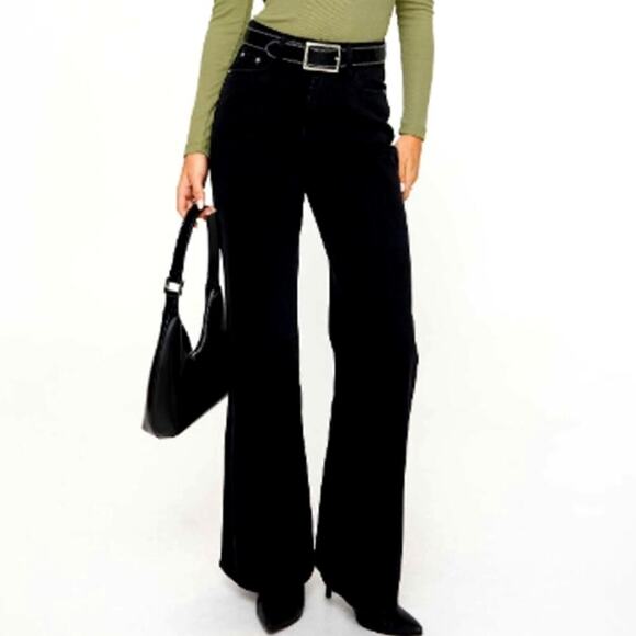 Princess Polly Denim - Princess Polly Women's Washed Black Maple Flare Jeans Size 12